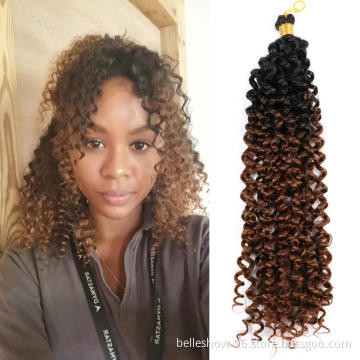 Hot sell wholesale 18inch 22stands 100g high Quality Kinky  Crochet Braid Hair Bundles Synthetic Water Wav Curly Hair Extension